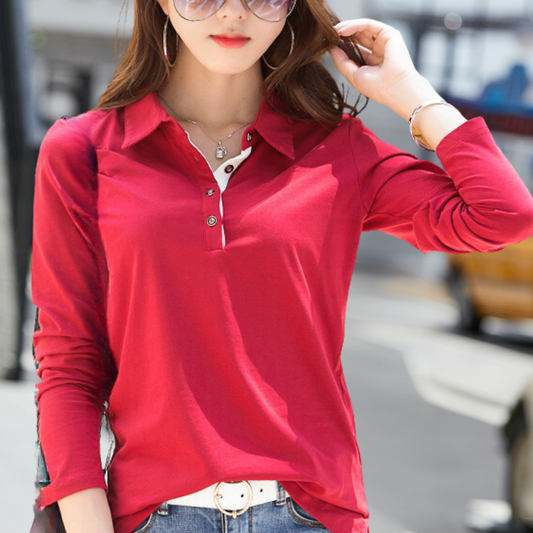 Polo femme manches longues – Angeli - Little Paris