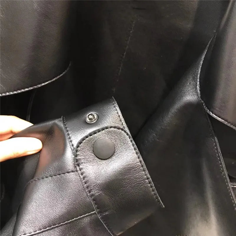 Veste en cuir rétro élégante - Oufilla