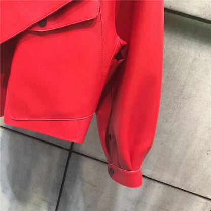 Veste en cuir rétro élégante - Oufilla