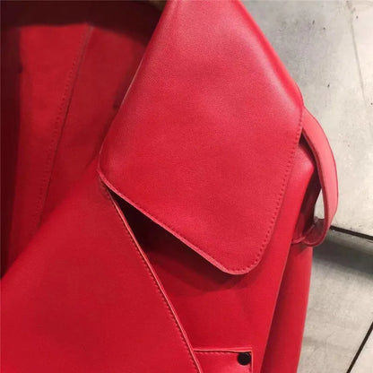 Veste en cuir rétro élégante - Oufilla