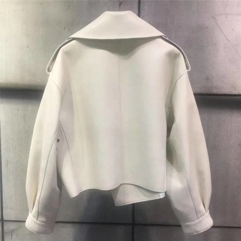 Veste en cuir rétro élégante - Oufilla