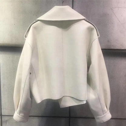 Veste en cuir rétro élégante - Oufilla