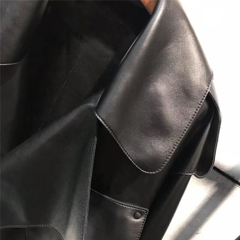 Veste en cuir rétro élégante - Oufilla