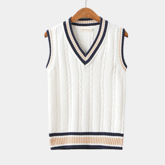 V-neck Striped Vest - Done - Little Paris