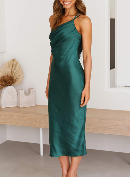 Robe midi à coupe asymétrique - Dani - Little Paris