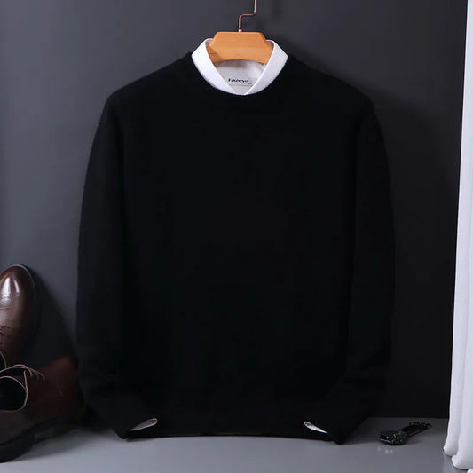 Pull col rond en cachemire & laine mérinos - Xavi - Little Paris
