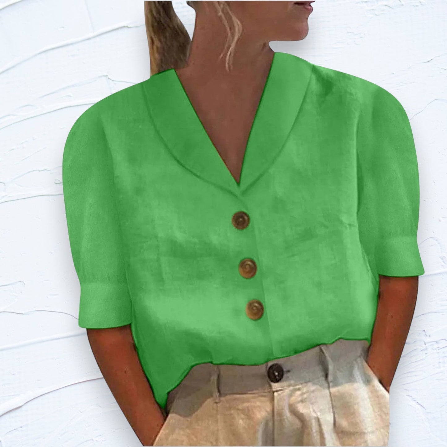 Top col et boutons - Hanane - Little Paris