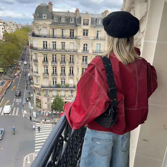 Blouson bomber en cuir - Cherie - Little Paris