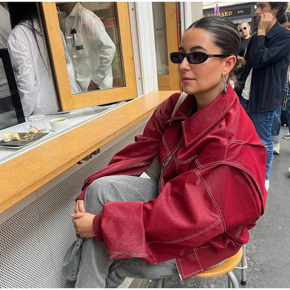 Blouson bomber en cuir - Cherie - Little Paris