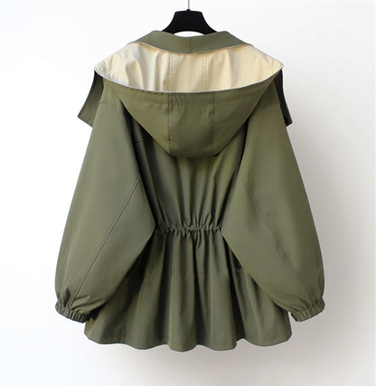 Veste oversize bicolore avec grand col drapé - Jeniffer - Little Paris