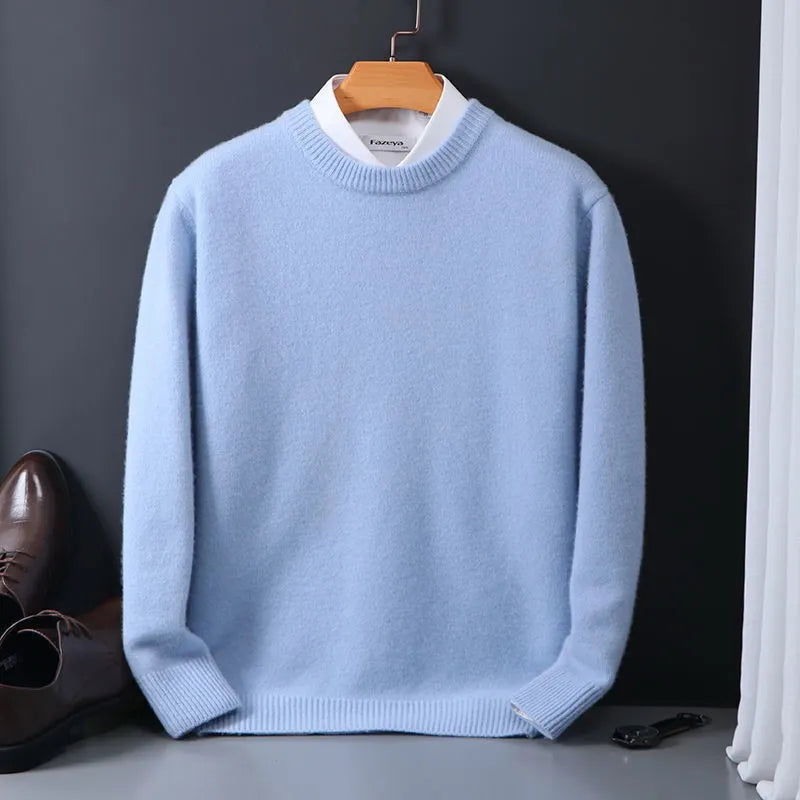 Pull col rond en cachemire & laine mérinos - Xavi - Little Paris
