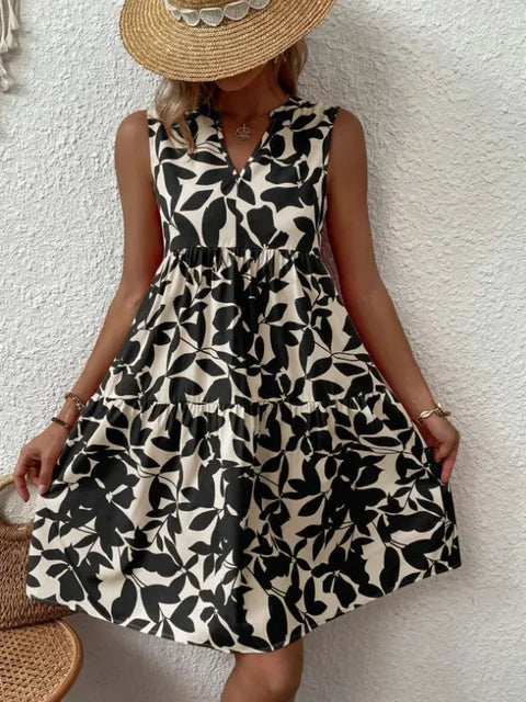 Robe fleurie à encolure en V - Sibel - Little Paris