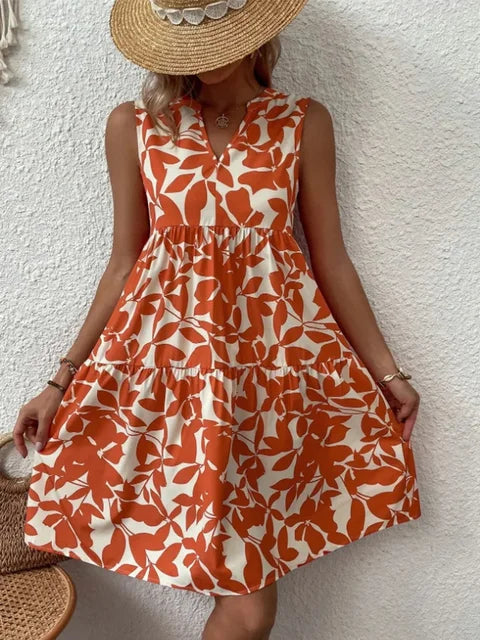 Robe fleurie à encolure en V - Sibel - Little Paris
