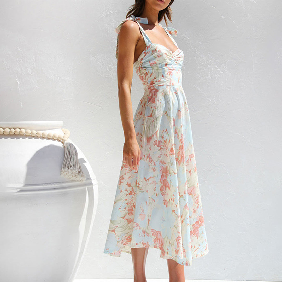 Robe mi-longue à fleurs - Robin - Little Paris