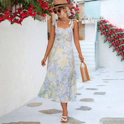 Robe mi-longue à fleurs - Robin - Little Paris
