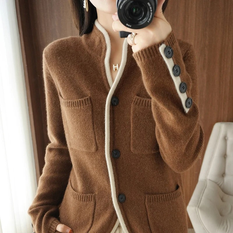 Veste en laine cachemire avec boutonnage - Gerin - Little Paris