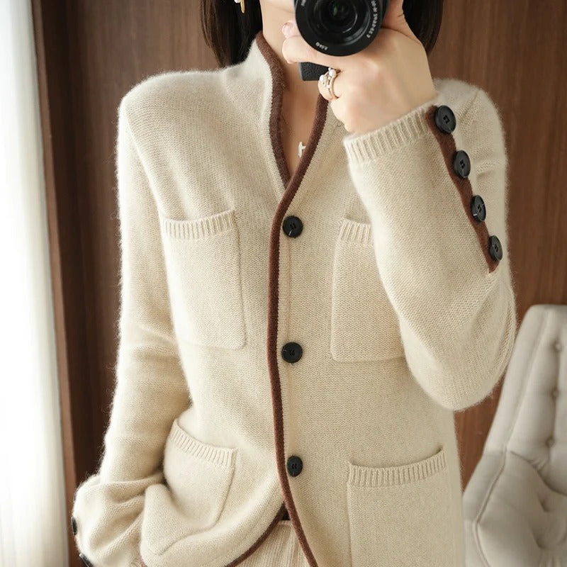 Veste en laine cachemire avec boutonnage - Gerin - Little Paris