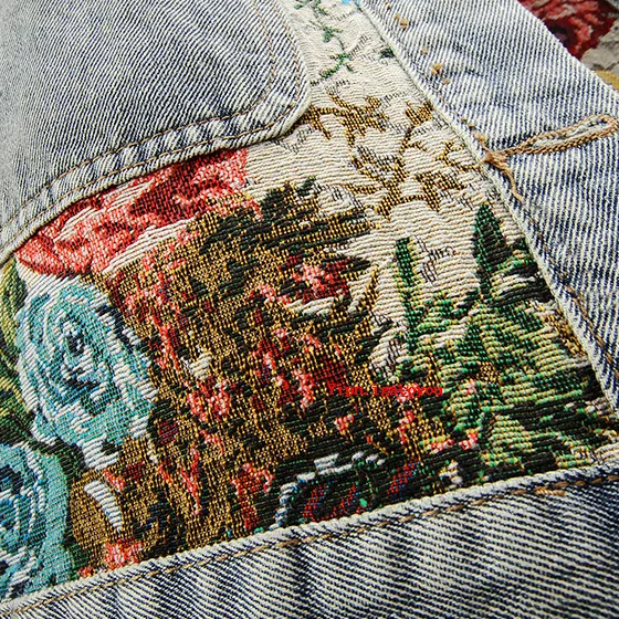 Veste en jean à imprimé floral - Sabine - Little Paris