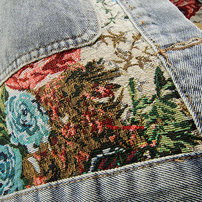 Veste en jean à imprimé floral - Sabine - Little Paris