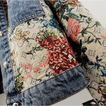 Veste en jean à imprimé floral - Sabine - Little Paris