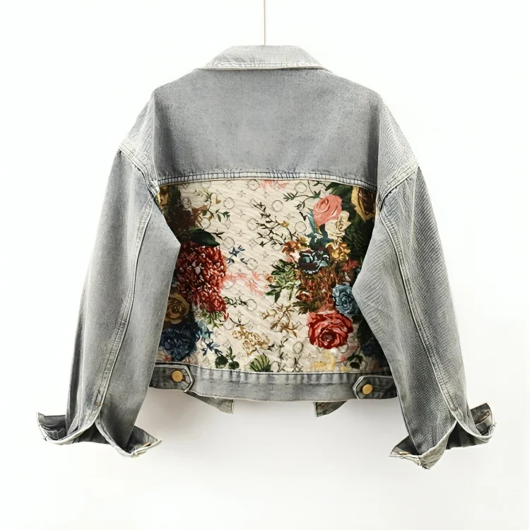 Veste en jean à imprimé floral - Sabine - Little Paris