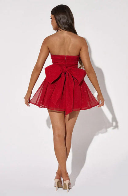 Robe festive à sequins et nœud imposant - Aliza - Little Paris