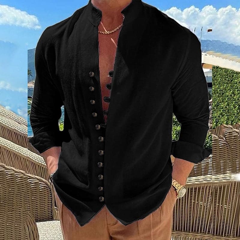 Chemise en coton avec une  patte de boutonnage - Ryan - Little Paris