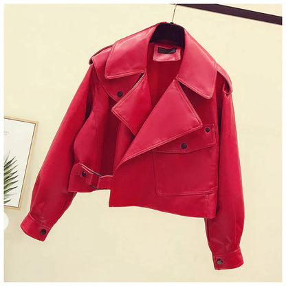 Veste en cuir rétro élégante - Oufilla