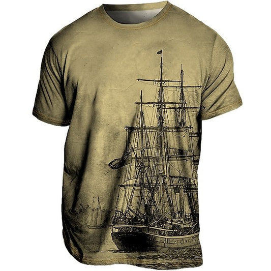 T-shirt Vintage Imprimé - Bateau Pirate –Little Paris