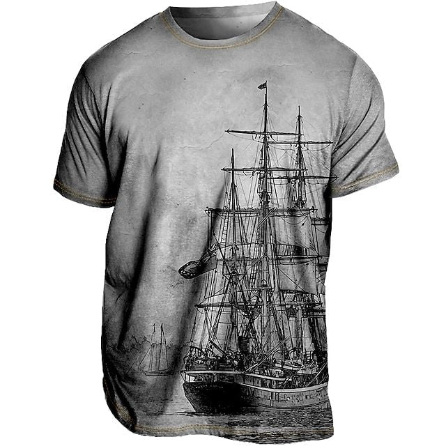 T-shirt Vintage Imprimé - Bateau Pirate –Little Paris