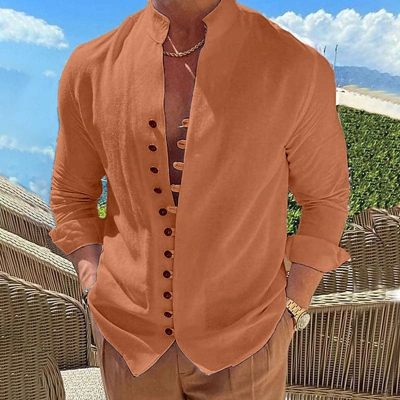 Chemise en coton avec une  patte de boutonnage - Ryan - Little Paris