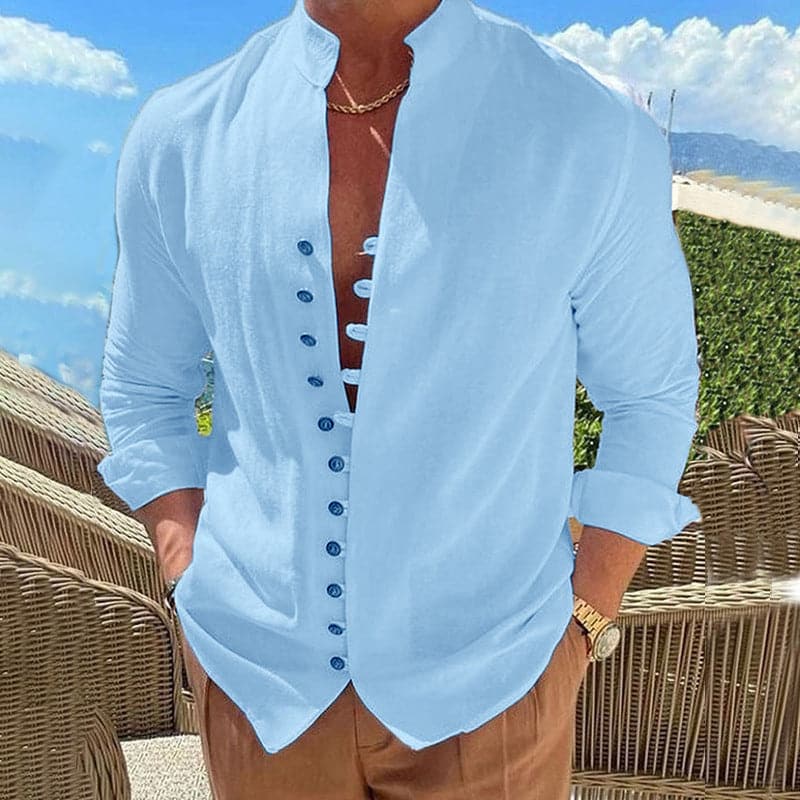 Chemise en coton avec une  patte de boutonnage - Ryan - Little Paris