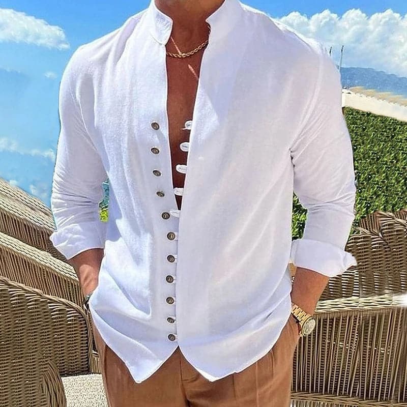 Chemise en coton avec une  patte de boutonnage - Ryan - Little Paris