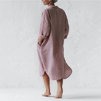 Robe Midi Ample en Lin – Soeri - Little Paris