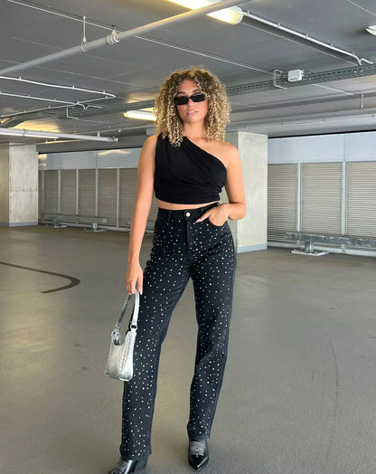 Pantalon Jean pailleté pour femmes - Pelly - Little Paris
